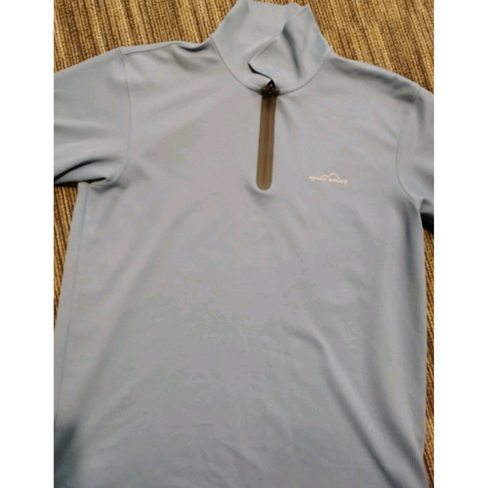 Eddie Bauer‎ Polo Shirt Men's Medium Short Sleeve 1/4 Zip Pullover Top Blue